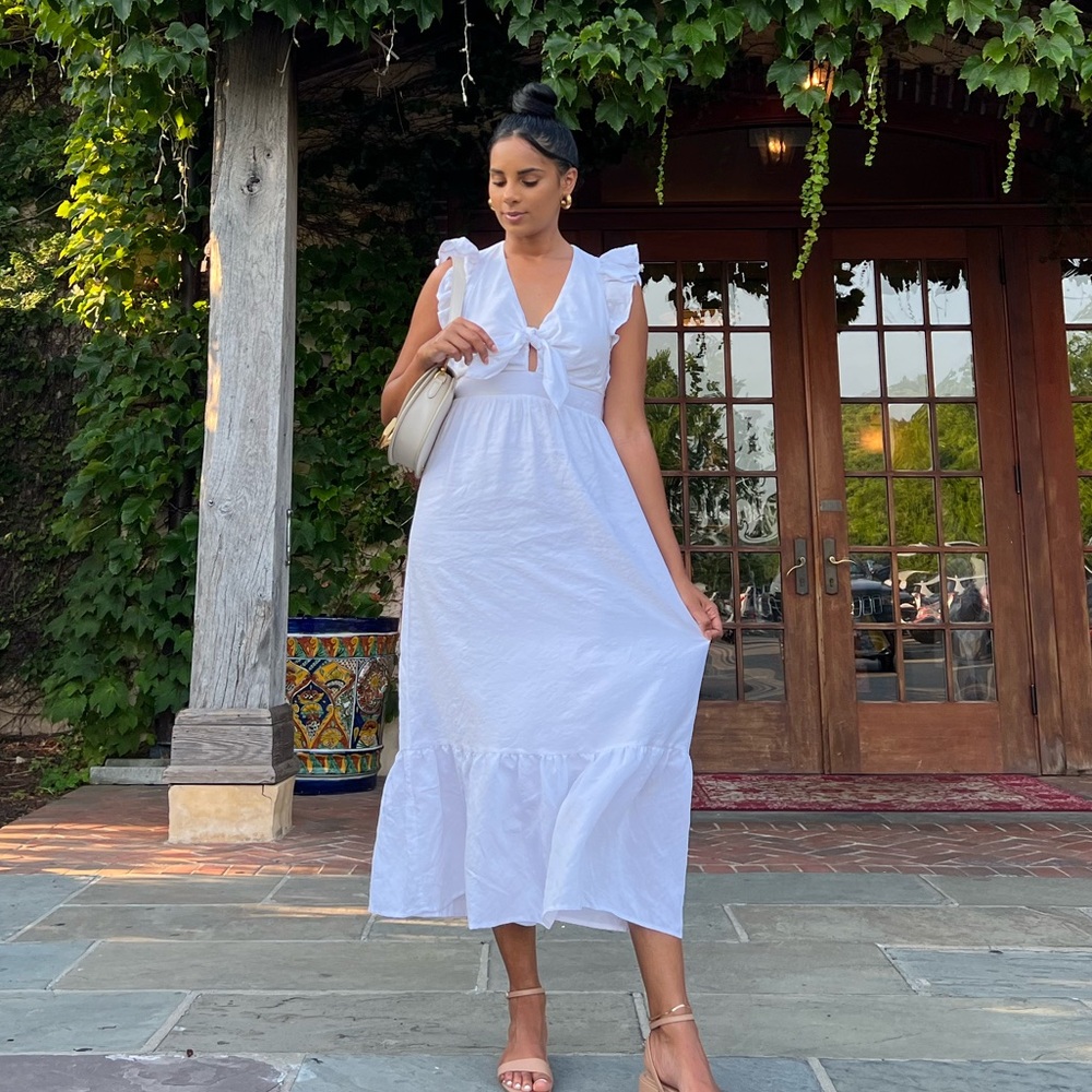 White Ruffle Dress